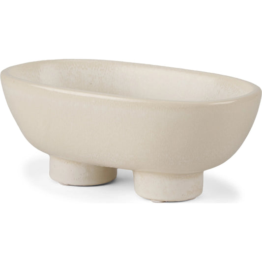 Tyren Decorative Bowl by Mercana in cream. Made from ceramic in a unique style.