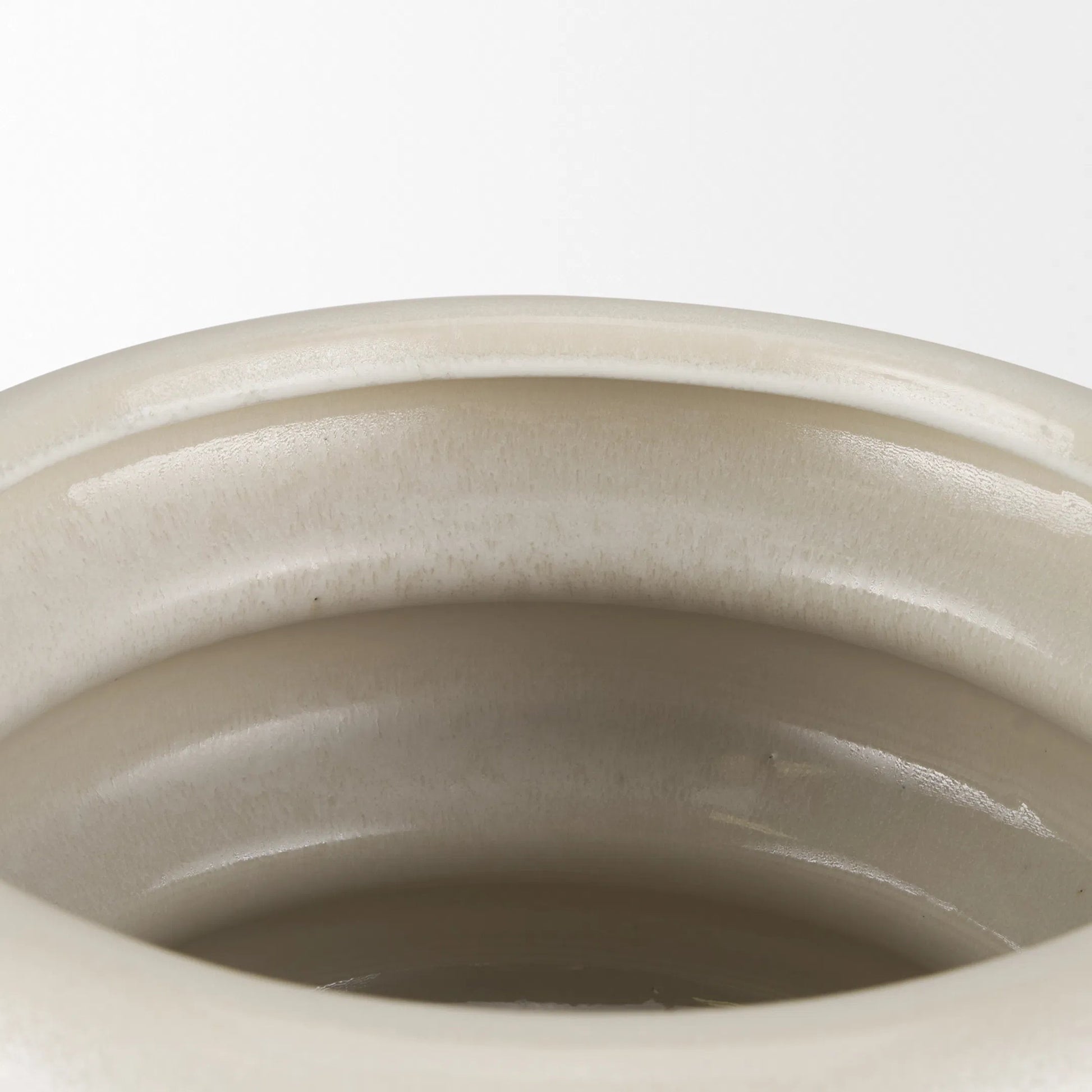 Twyla Glazed Floor Vase by Mercana in cream. Made from ceramic in a modern style.