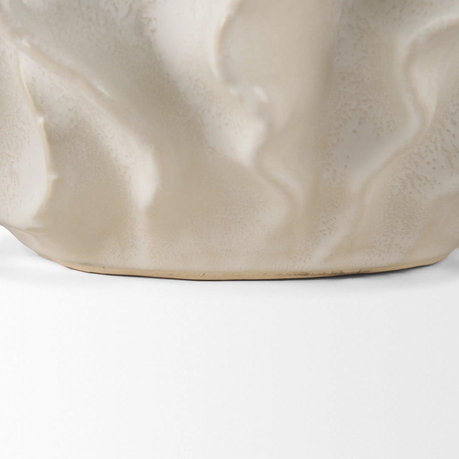 Vahn Sculptural Bowl by Mercana in cream. Made from ceramic in a rustic style.