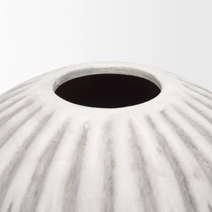 Ummi Floor Vase by Mercana in white. Made from ceramic in a unique style.