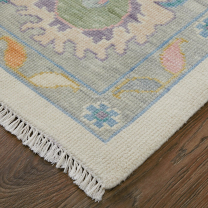 Karina Transitional & Botanical Rug - 90969G9F by Feizy in ivory, orange, blue. Made from wool in a unique style.