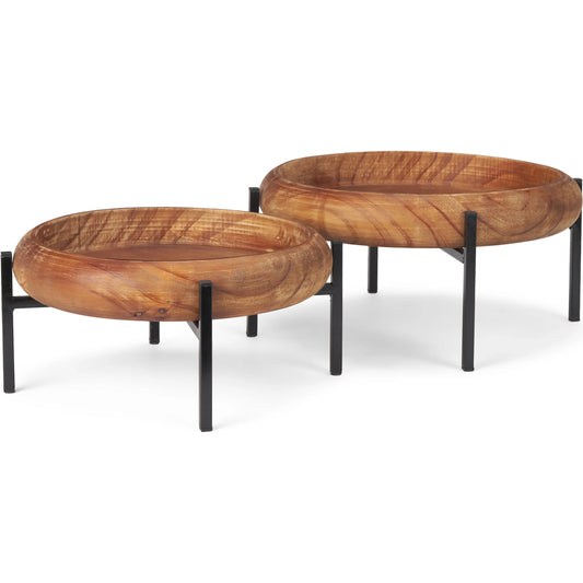 Wally Trays by Mercana in brown. Made from solid wood in a unique style.