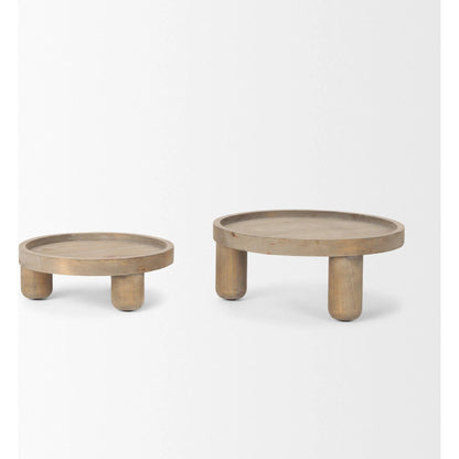 Virve Trays by Mercana in gray. Made from solid wood in a transitional style.