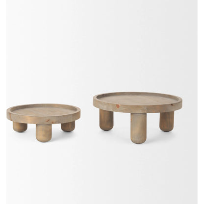 Virve Trays by Mercana in gray. Made from solid wood in a transitional style.