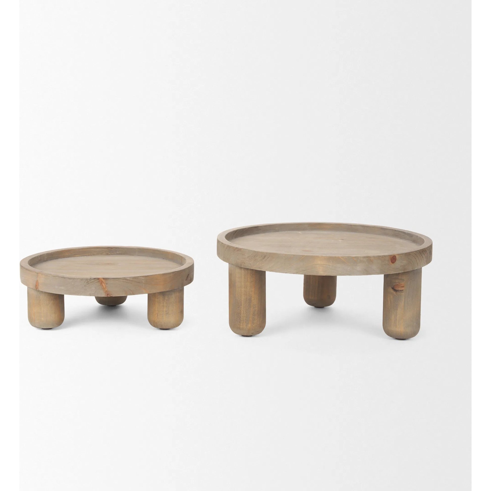 Virve Trays by Mercana in gray. Made from solid wood in a transitional style.