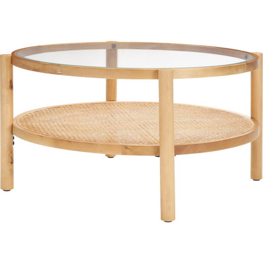 Weslyn Coffee Table by Mercana in light brown. Made from wood in a unique style.