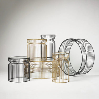 Shani Coffee Table by Mercana in black. Made from metal in a unique style.