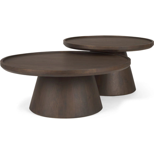 Takoda Coffee Tables by Mercana in brown. Made from solid wood in a unique style.