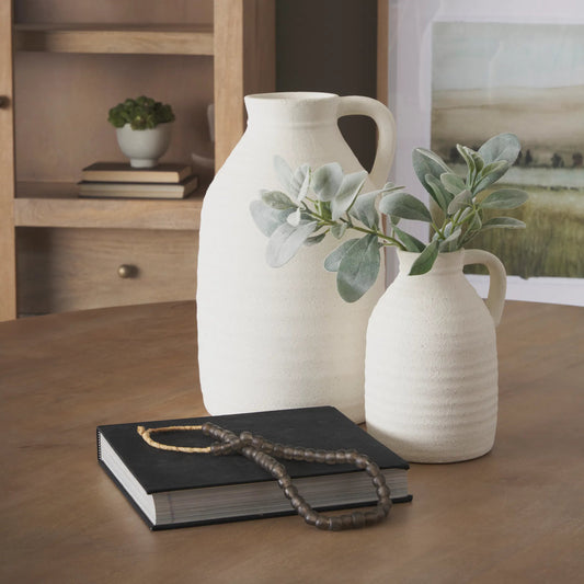 Tyrus Vase by Mercana in white. Made from ceramic in a unique style.