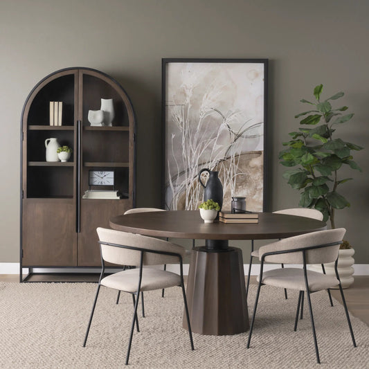 Swanson Round Dining Table by Mercana. Made from solid wood in a traditional style.