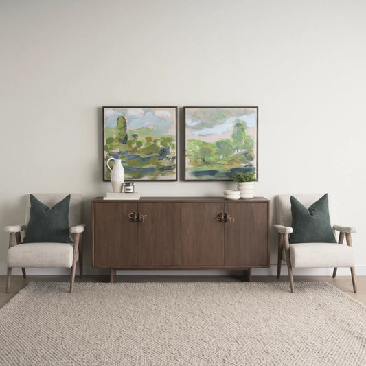 Varenna Sideboard by Mercana in brown. Made from manufactured wood in a unique style.