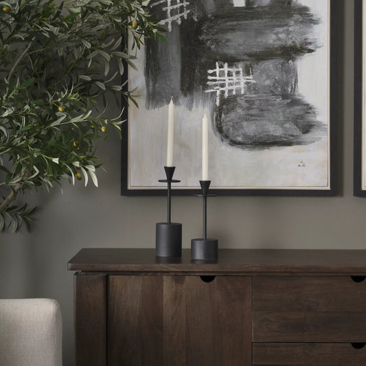 Petria Taper Candle Holders by Mercana. Made from metal in a modern style.