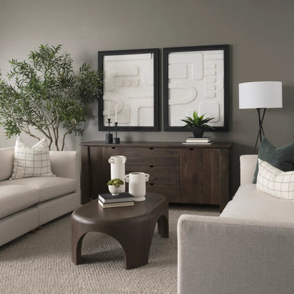 Shima Oval Coffee Table by Mercana. Made from solid wood in a traditional style.