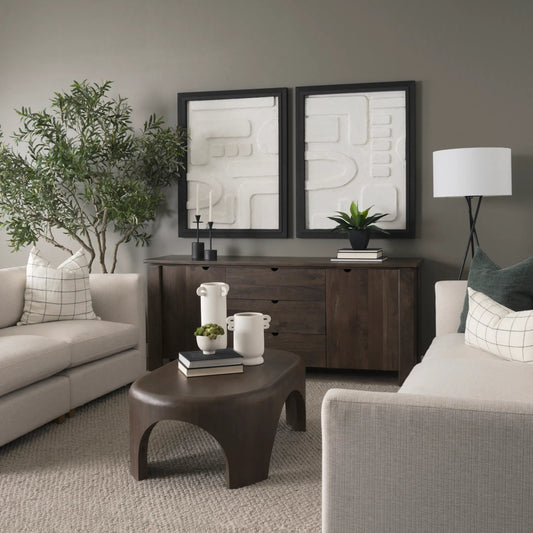 Wallen Sideboard by Mercana in brown. Made from solid wood in a unique style.