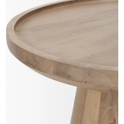 Takoda Accent Table by Mercana. Made from solid wood in a transitional style.