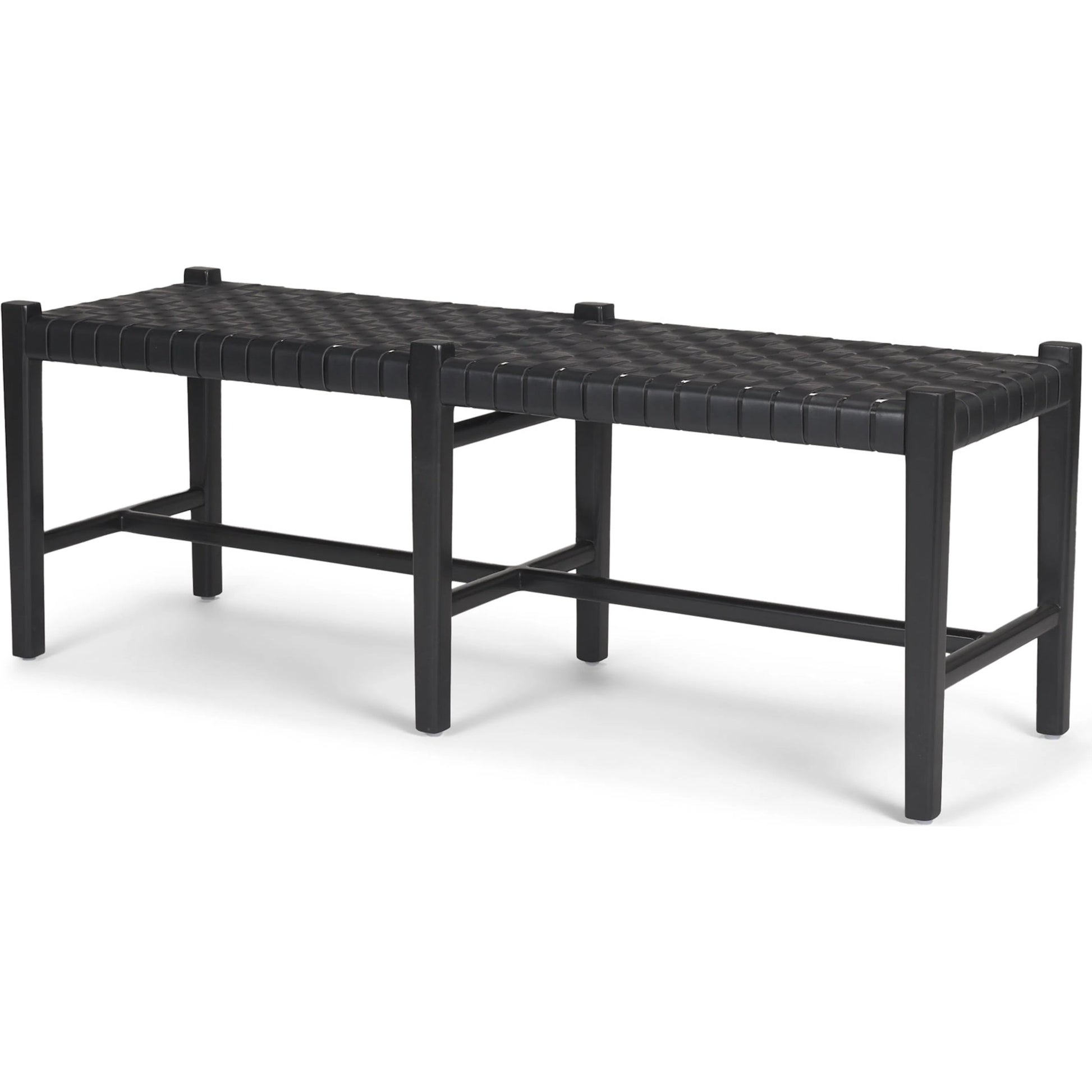 Shane Bench by Mercana in black. Made from wood in a traditional style.