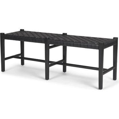 Shane Bench by Mercana in black. Made from wood in a traditional style.