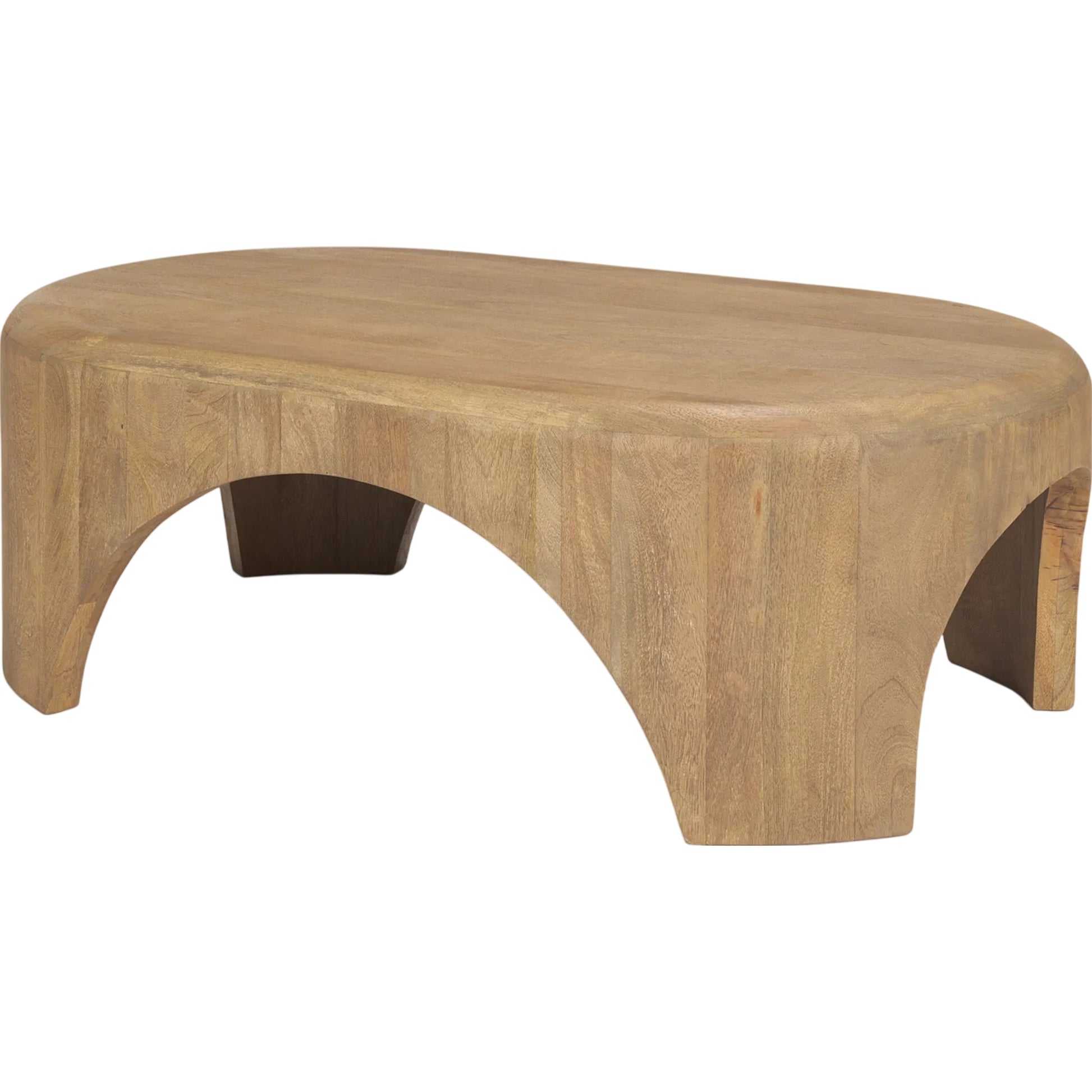 Shima Oval Coffee Table by Mercana. Made from solid wood in a traditional style.