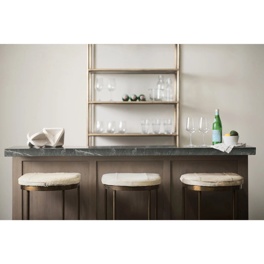 Millie Hide Seat Bar/Counter Stool by Mercana. Made from metal in a modern style.