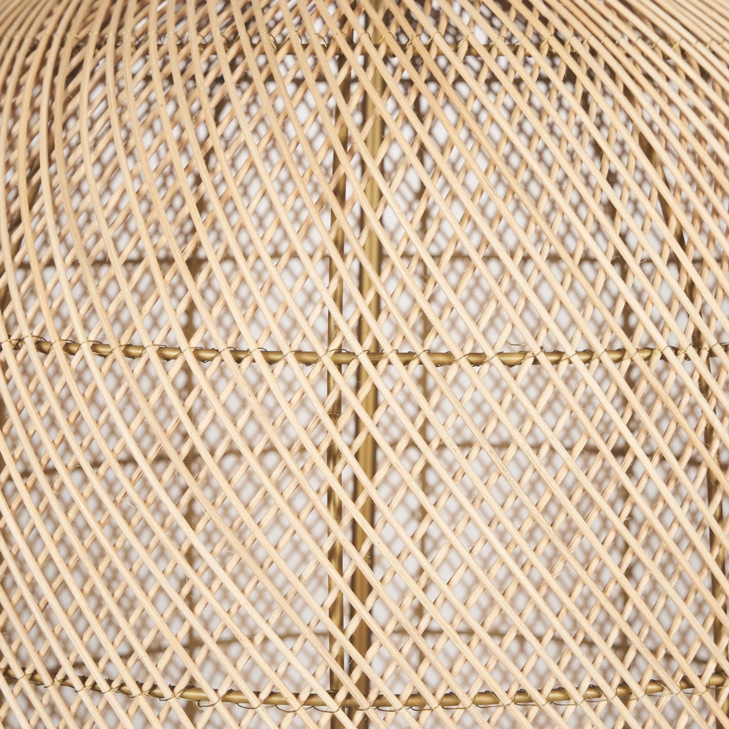 003 SI-2370578 | Closeup | Thad 4-Light Natural Woven Rattan Foyer Chandelier by Mercana in gold. Made from metal in a rustic style.