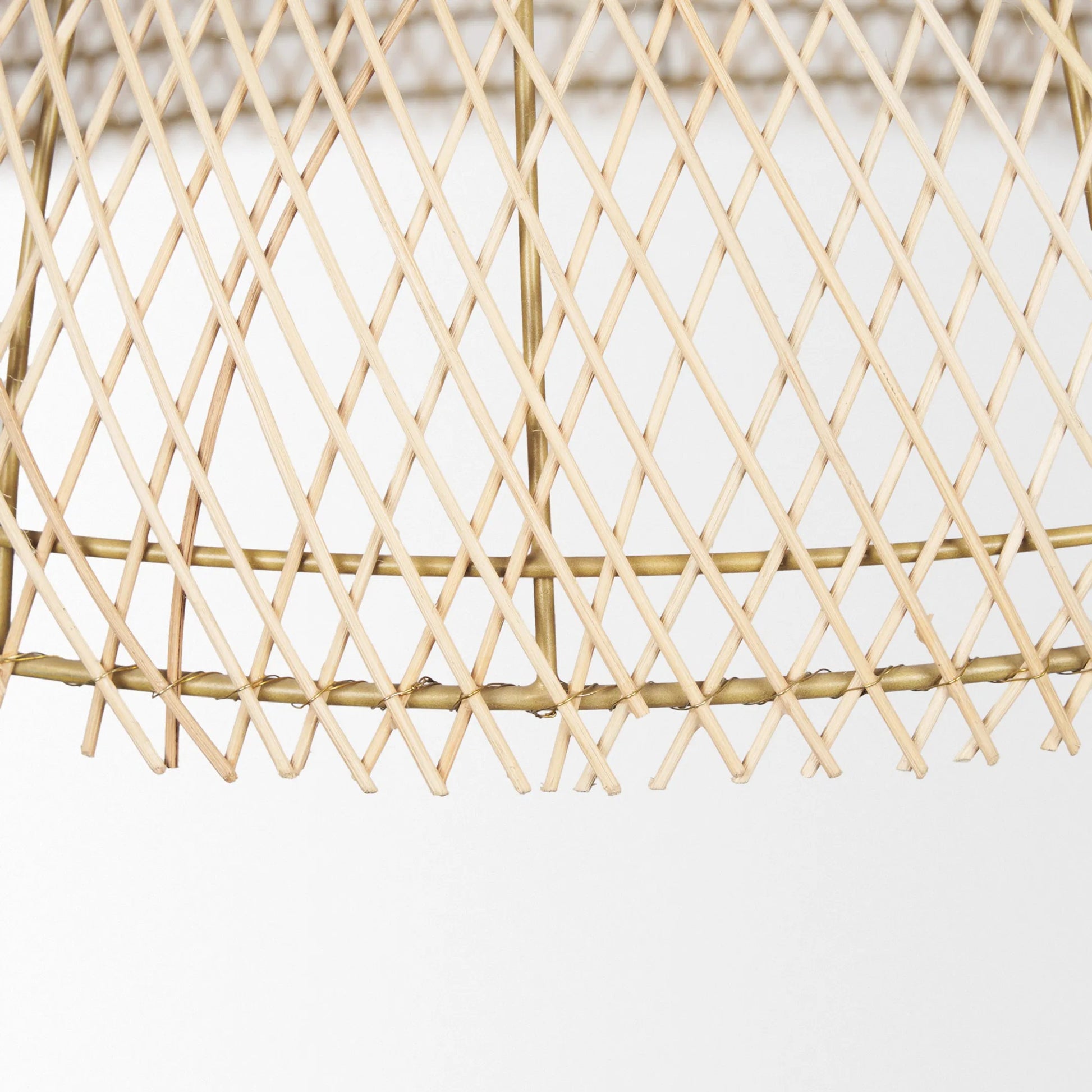 Thad 1-Light Natural Woven Rattan Dome Pendant by Mercana in natural. Made from rope in a rustic style.