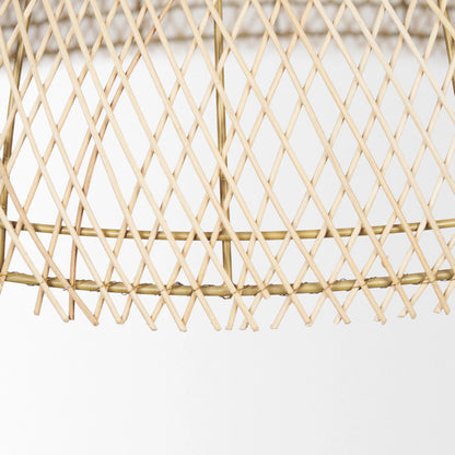 Thad 1-Light Natural Woven Rattan Dome Pendant by Mercana in natural. Made from rope in a rustic style.
