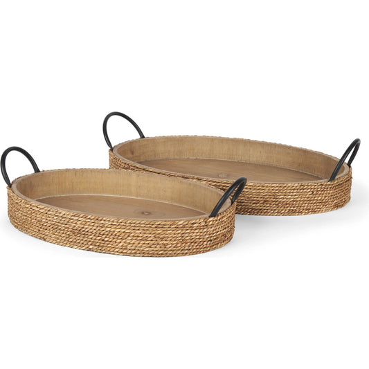 Wheaton Serving Trays by Mercana in brown. Made from wood in a unique style.