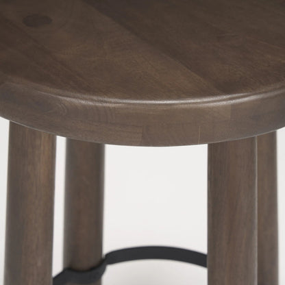 Weldon Wood Seat Counter Stool by Mercana in brown. Made from wood in a traditional style.