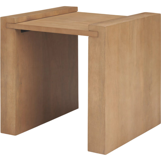 Wesson Accent Table by Mercana in light brown. Made from solid wood in a unique style.