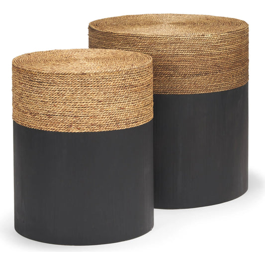 Wenopa Accent Tables by Mercana in black. Made from wood in a rustic style.