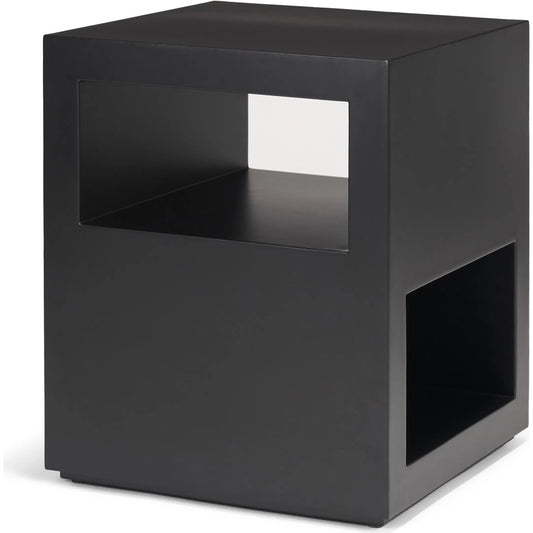 Vondra Accent Table by Mercana in black. Made from metal in a unique style.