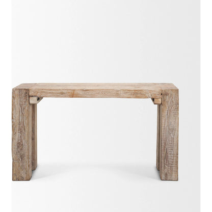 McArthur Console Table by Mercana in brown. Made from wood in a cottage & farmhouse style.