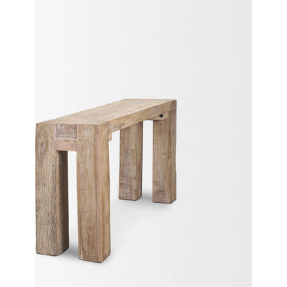 McArthur Console Table by Mercana in brown. Made from wood in a cottage & farmhouse style.