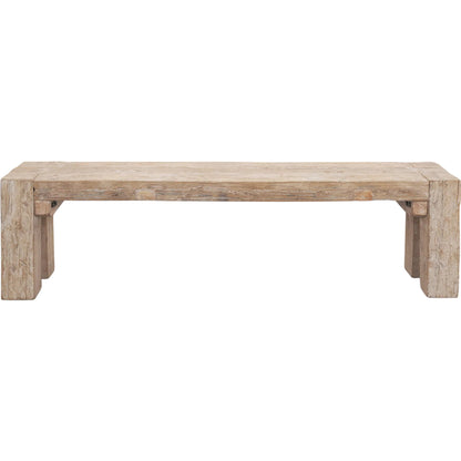 McArthur Bench by Mercana in whitewash. Made from solid wood in a cottage & farmhouse style.