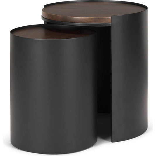 Varden Accent Table by Mercana in black, brown. Made from wood in a unique style.