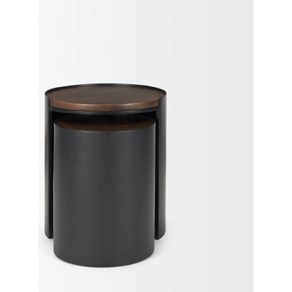 Varden Accent Table by Mercana in black, brown. Made from wood in a modern style.