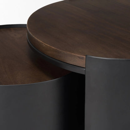 Varden Accent Table by Mercana in black, brown. Made from wood in a modern style.