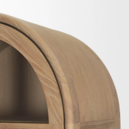 Callum Curio Cabinet by Mercana in brown. Made from manufactured wood in a transitional style.