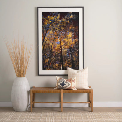 Kenzie Lumbar Pillow Cover by Mercana in blue. Made from cotton blend in a rustic style.