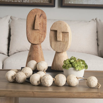 Ivan Wooden Head Sculpture by Mercana in brown. Made from solid wood in a cottage & farmhouse style.