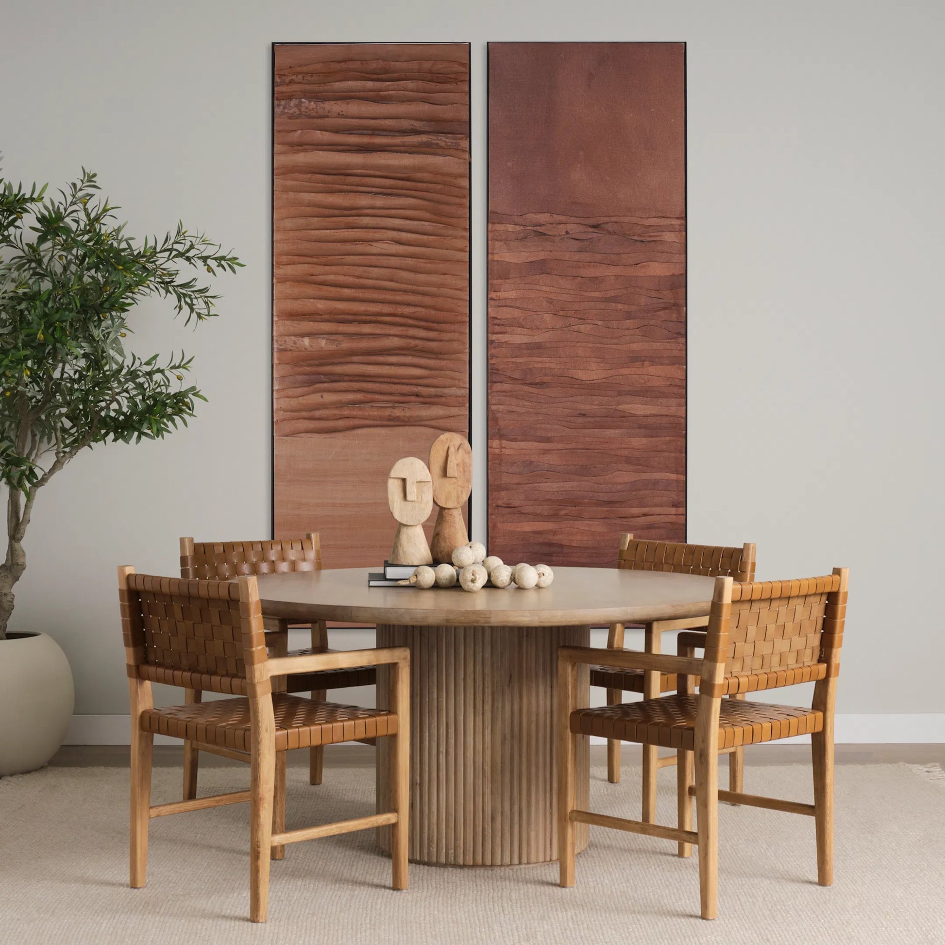 Ivan Wooden Head Sculpture by Mercana in brown. Made from solid wood in a cottage & farmhouse style.