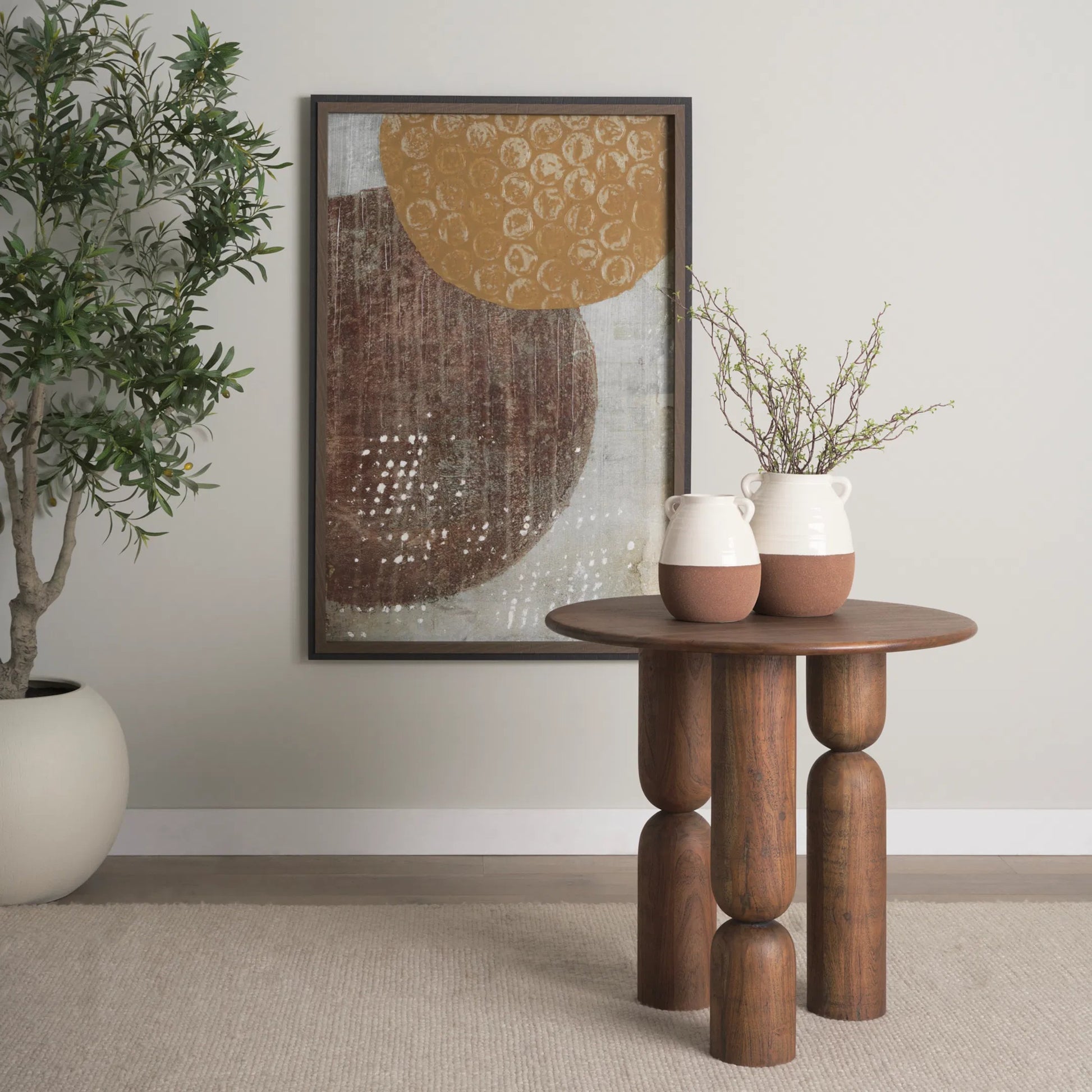 Sonel Foyer Table by Mercana. Made from solid wood in a traditional style.