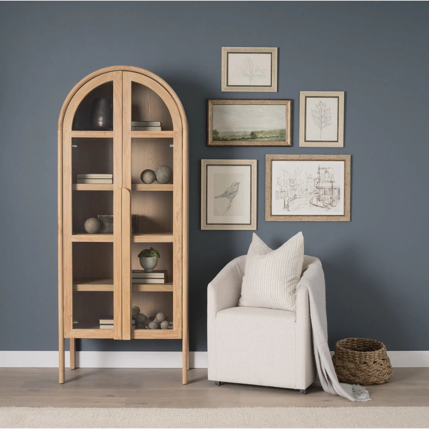 021 SI-2370543 | Lifestyle | Callum Curio Cabinet by Mercana in brown. Made from manufactured wood in a transitional style.