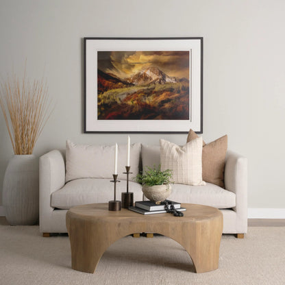 Shima Oval Coffee Table by Mercana. Made from solid wood in a traditional style.