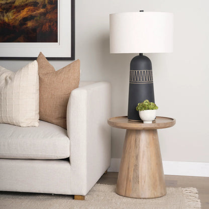 Takoda Accent Table by Mercana. Made from solid wood in a transitional style.