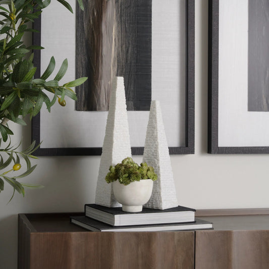 Pyramis Obelisk by Mercana in white. Made from marble in a modern style.
