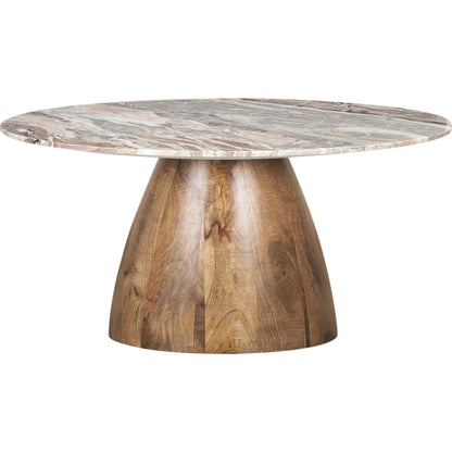 Allyson Coffee Table by Mercana in pink marble. Made from stone in a modern style.