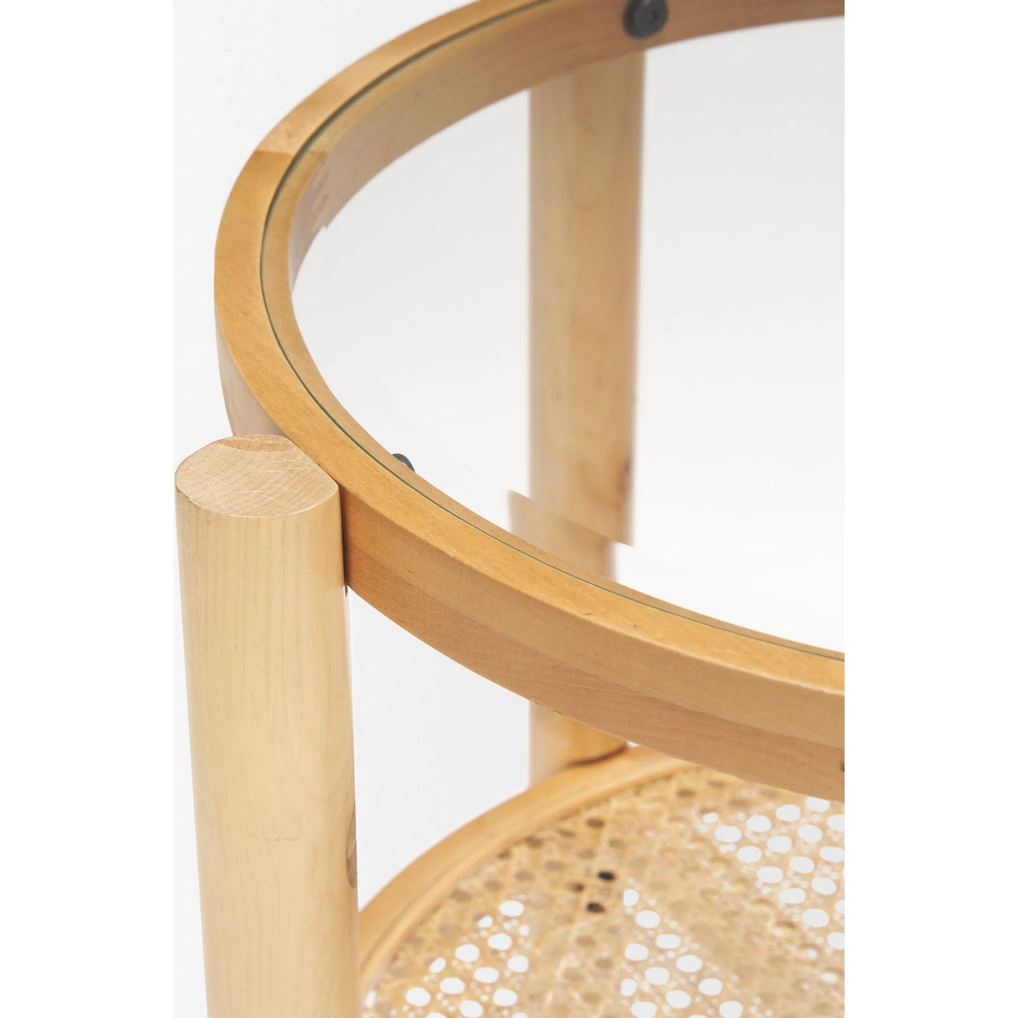 004 SI-2453296 | Closeup | Weslyn End Table by Mercana in light brown. Made from solid wood in a transitional style.