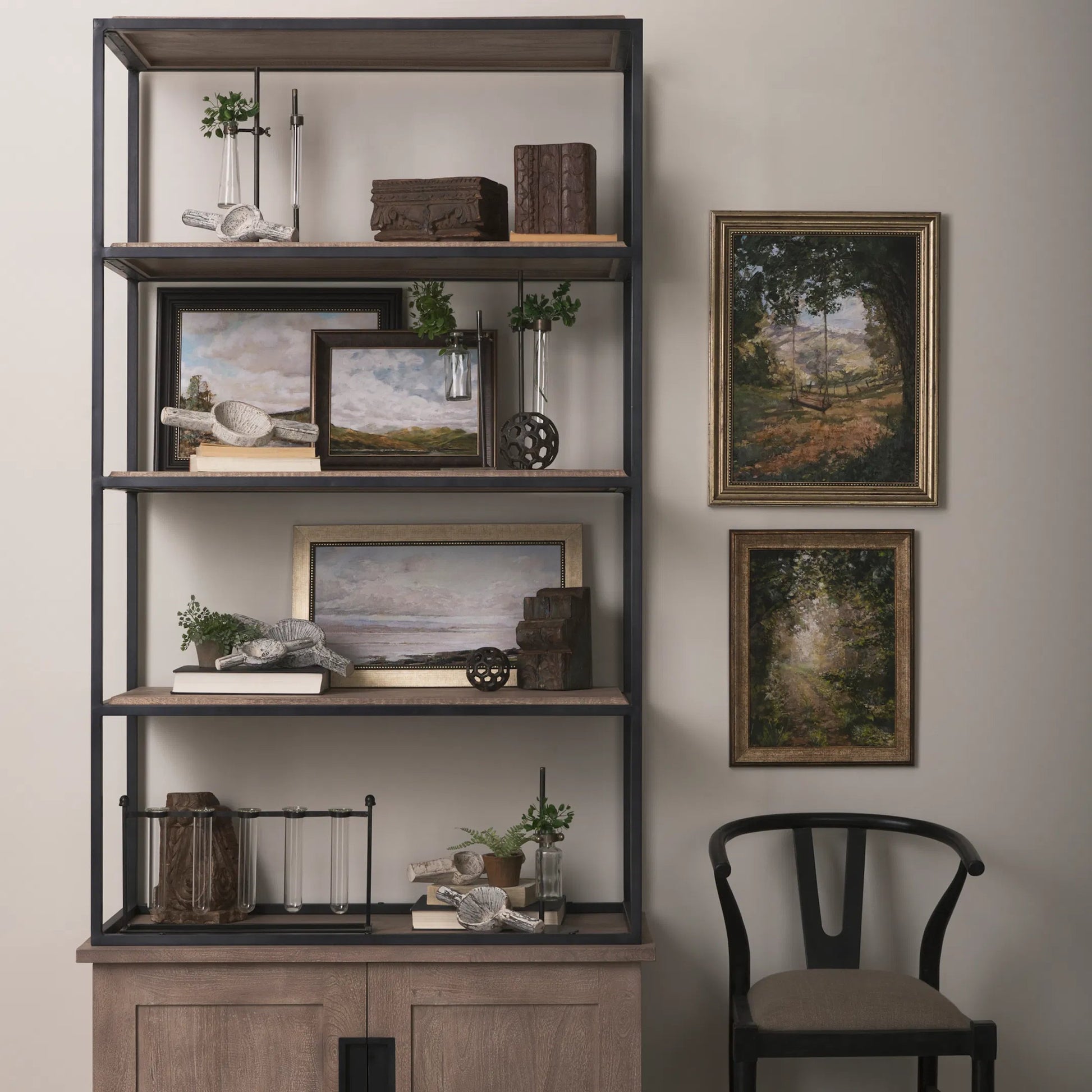 Jarvis Dark Glass Chemistry Inspired Bottles Set of Five by Mercana in dark brown metal. Made from unique in a modern style.