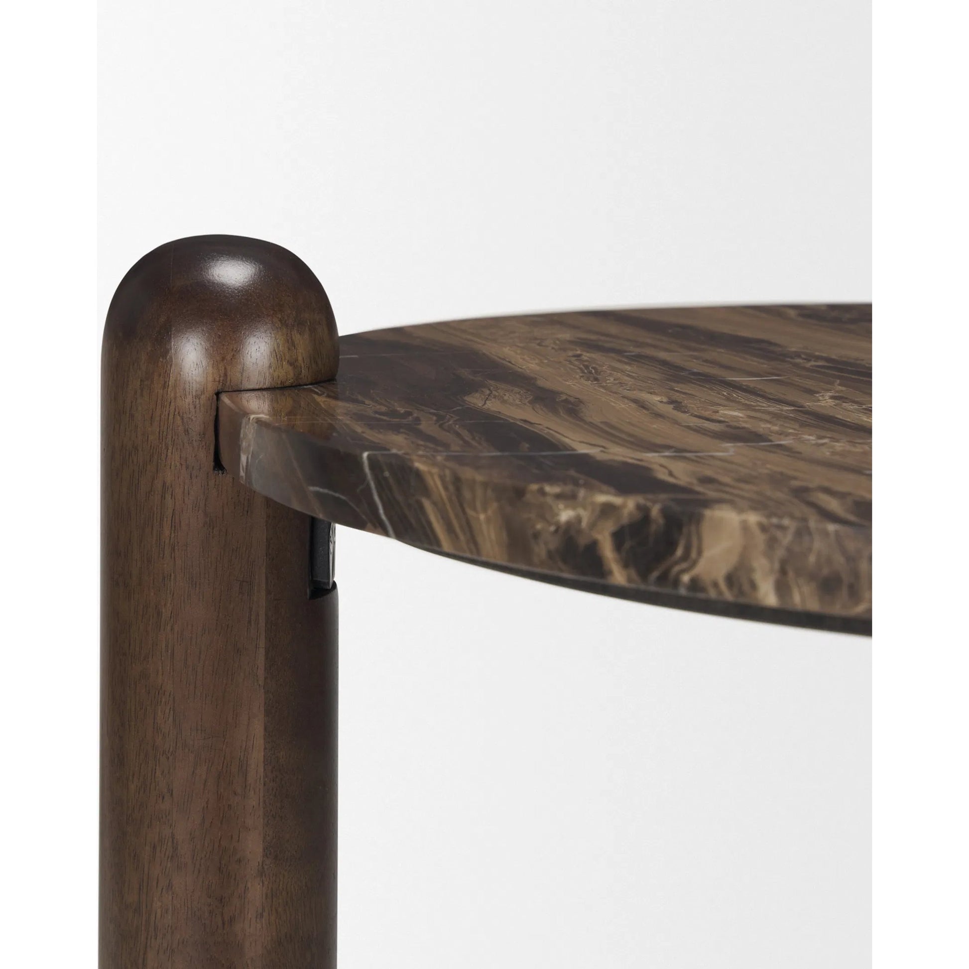 Jovia End Table by Mercana in brown. Made from stone, wood in a modern style.